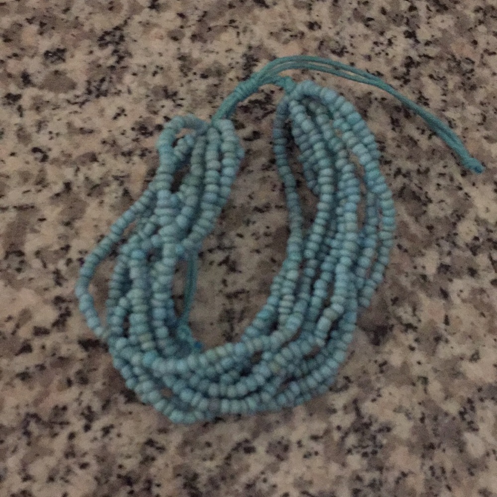 Beaded Blue Bracelet Adjustable